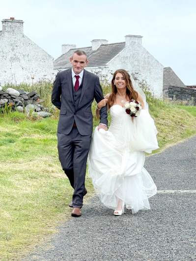 Couple celebrates wedding 'overseas