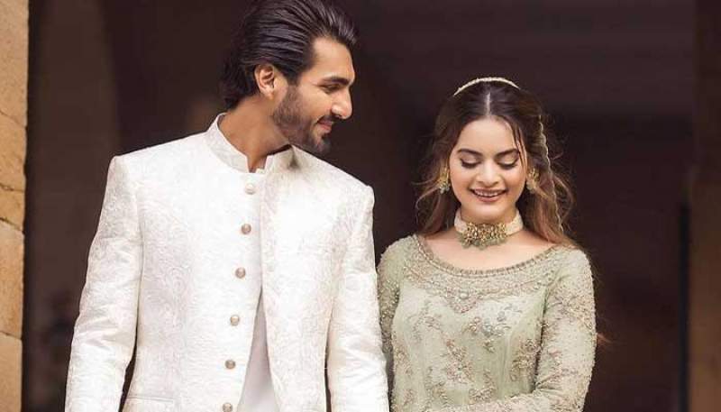 Minal Khan shares PDA-filled photos with Ahsan Mohsin Ikram ahead of wedding