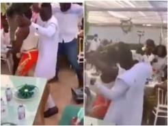 “This is Disrespectful”Nigerian React As Groom Abandons Bride To Dance With Curvy Guest At Wedding Party