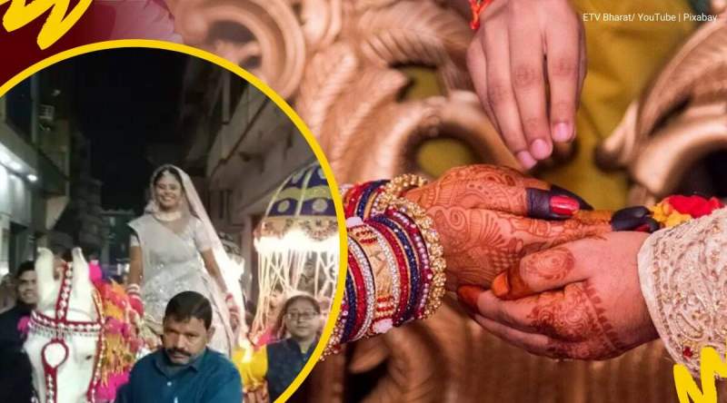 Bihar bride rides a horse to wedding venue, leads her baraat