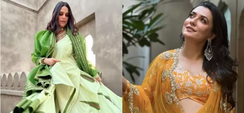 Neha Dhupia & Mini Mathur’s Looks At The VicKat Shaadi Are A Crash Course In Wedding Guest Style