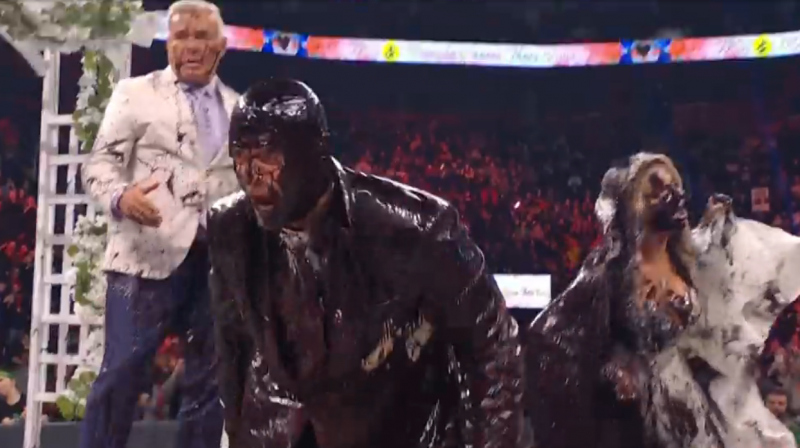 Edge gave The Miz and Maryse a Brood bath during wedding vow renewal on WWE Raw