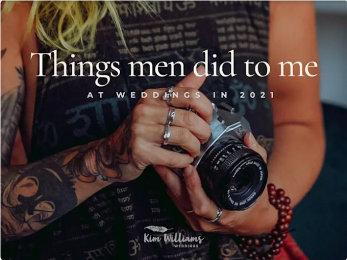 A wedding photographer says men repeatedly grab her and ask if she's single while she's working