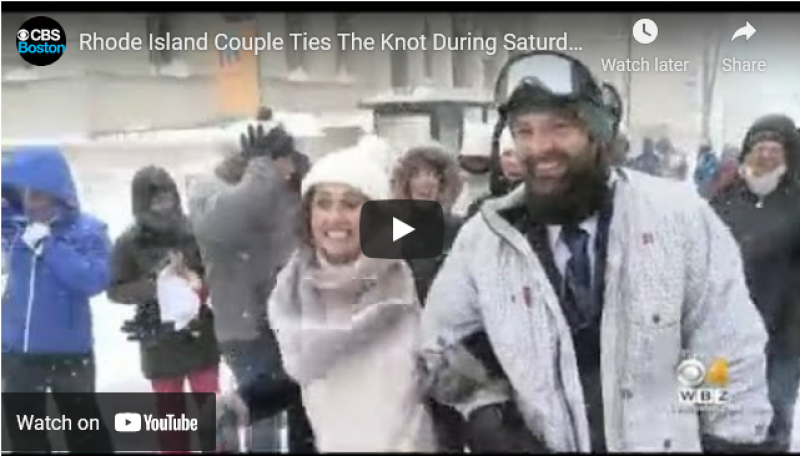 Rhode Island couple married in outdoor wedding during blizzard