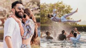Newlyweds Mouni Roy and Suraj Nambiar's sizzling dance by the pool at wedding is awwdorable Watch inside video