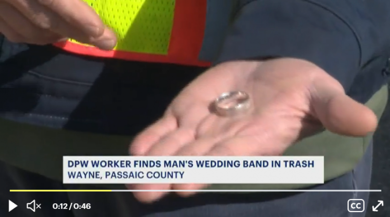 Wayne DPW worker finds man’s lost wedding band at recycling plant