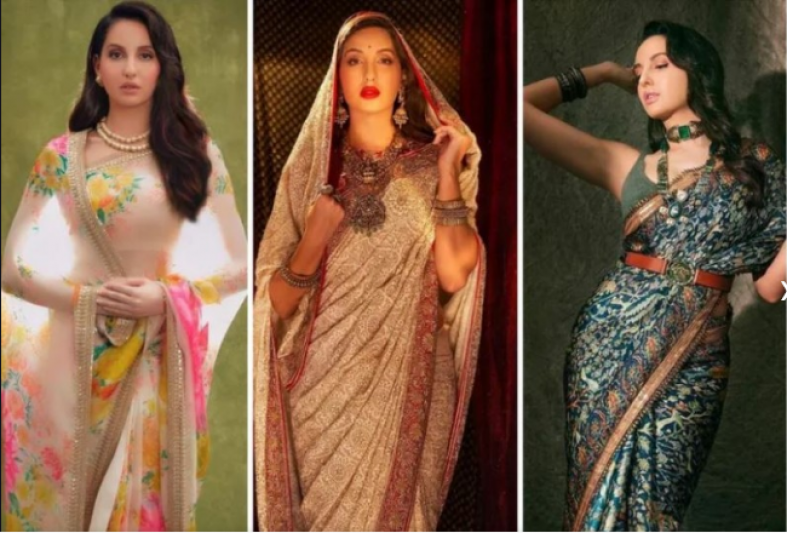 Take ideas from these saree looks of Nora Fatehi for wedding and party in summer
