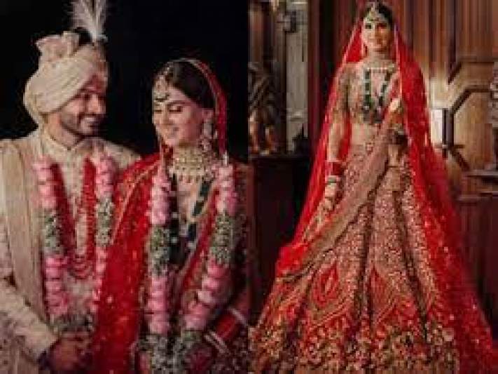 This Doctor bride wore a Mughal-inspired deep red lehenga on her wedding